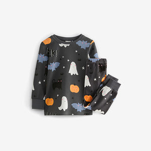 Grey Matching Family Halloween 100% Cotton Glow in the Dark Snuggle Pyjamas (9mths-8yrs)