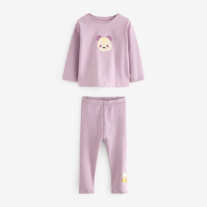 Purple/Yellow/Blue Character 100% Cotton Legging Pyjamas 3 Pack (9mths-8yrs)
