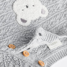 Load image into Gallery viewer, Grey Bear Baby Knitted 100% Cotton Top and Leggings Set (0mths-18mths)
