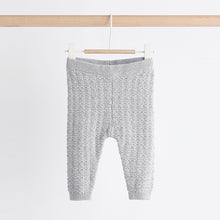 Load image into Gallery viewer, Grey Bear Baby Knitted 100% Cotton Top and Leggings Set (0mths-18mths)
