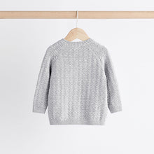 Load image into Gallery viewer, Grey Bear Baby Knitted 100% Cotton Top and Leggings Set (0mths-18mths)

