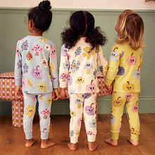 Load image into Gallery viewer, Green/Blue Pumpkin 100% Cotton Printed Snuggle Pyjamas 3 Pack 12mths-7yrs)
