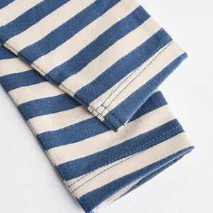 Navy Stripe Baby Top And Leggings Set