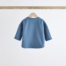 Load image into Gallery viewer, Navy Stripe Baby Top And Leggings Set
