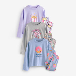 Grey/Blue Jogger Pyjamas 3 Pack