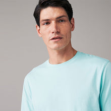 Load image into Gallery viewer, Mint Green Regular Fit Essential Crew Neck 100% Cotton T-Shirt
