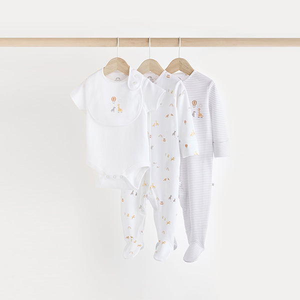 White Cotton Baby 5 Piece Set (0-6mths)