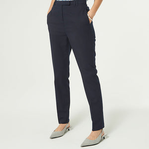 Navy Tailored Slim Trousers