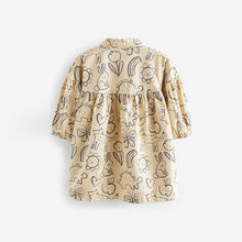 Load image into Gallery viewer, Pale Yellow Floral Cotton Shirt Dress (3mths-5-6yrs)
