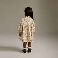 Load image into Gallery viewer, Pale Yellow Floral Cotton Shirt Dress (3mths-5-6yrs)
