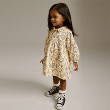 Load image into Gallery viewer, Pale Yellow Floral Cotton Shirt Dress (3mths-5-6yrs)
