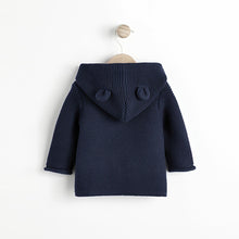 Load image into Gallery viewer, Navy Blue Baby Knitted Hooded Cardigan (0mths-18mths)
