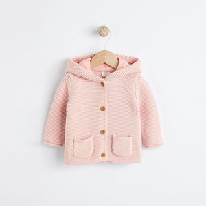 Pink Knitted Baby Cardigan (0mths-18mths)