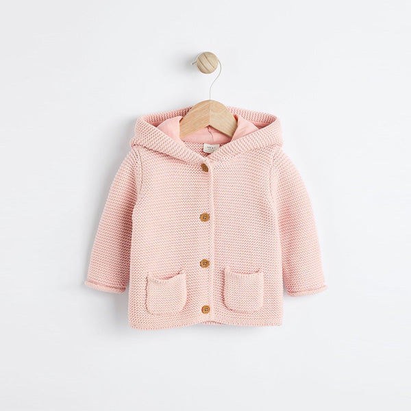 Pink Knitted Baby Cardigan (0mths-18mths)
