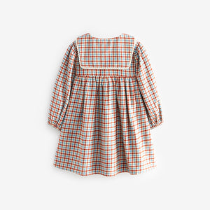 Blue/Ginger Check 100% Cotton Collar Dress (3mths-8yrs)