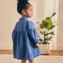 Load image into Gallery viewer, Cobalt Blue Character 100% Cotton Shirt Dress (3mths-6yrs)

