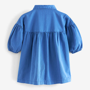 Cobalt Blue Character 100% Cotton Shirt Dress (3mths-6yrs)