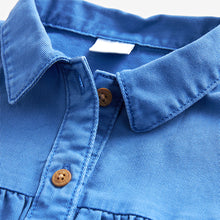 Load image into Gallery viewer, Cobalt Blue Character 100% Cotton Shirt Dress (3mths-6yrs)
