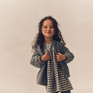 Grey Gingham 100% Cotton Dress, Jacket And Leggings Set (3mths-6yrs)