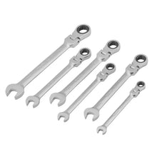 Load image into Gallery viewer, Flex-Head Double Box-End Ratcheting Wrench Set – 6 Pcs
