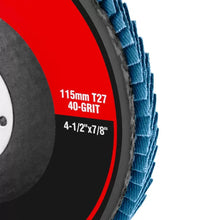 Load image into Gallery viewer, zirconium grinding flap disc 115mm-40grit
