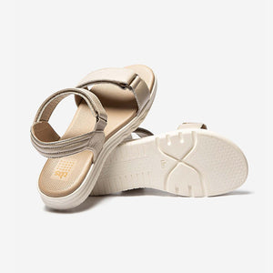 SHANNIE Women's Comfort Sandals Metallic Beige Leather