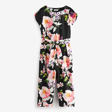 Load image into Gallery viewer, Black Floral Print Jumpsuit (3-12yrs)
