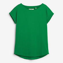 Load image into Gallery viewer, Bright Green Round Neck Cap Sleeve T-Shirt
