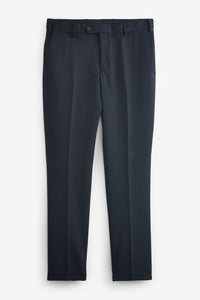 Navy Blue Slim Fit  Puppytooth Fabric Suit: Trousers