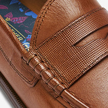 Load image into Gallery viewer, Tan Brown Leather Penny Loafers
