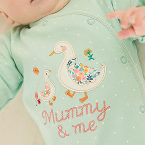 Teal Blue Duck Mummy Family Sleepsuit (0-18mths)