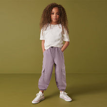 Load image into Gallery viewer, Lilac Purple Parachute Cargo Cuffed Trousers (3-12yrs)
