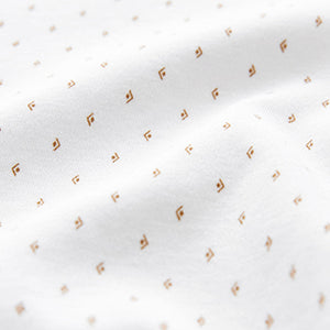 White /Gold Print Polo Shirt