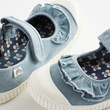 Load image into Gallery viewer, Blue Ruffle Mary Jane Shoes (Younger Boys)
