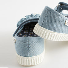 Load image into Gallery viewer, Blue Ruffle Mary Jane Shoes (Younger Boys)
