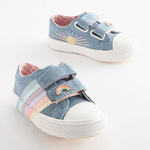 Blue Rainbow Standard Fit Trainers (Younger Girls)