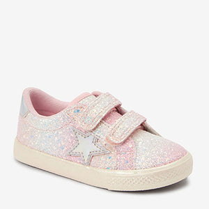 Pink Glitter Star Trainers (Younger Girls)