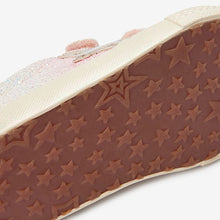 Load image into Gallery viewer, Pink Glitter Star Trainers (Younger Girls)
