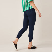Load image into Gallery viewer, Rinse Blue Cropped Denim Jersey Leggings
