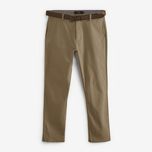 Stone Belted Soft Touch Chino Trousers