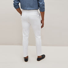 Load image into Gallery viewer, White Slim Fit Stretch Chinos Trousers
