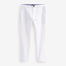 Load image into Gallery viewer, White Slim Fit Stretch Chinos Trousers
