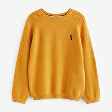 Load image into Gallery viewer, Textured Crew Jumper Yellow with Stag (3-12yrs)
