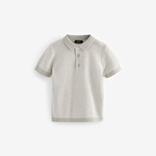 Load image into Gallery viewer, Grey 100% Cotton Short Sleeved Multi Tone Polo Shirt (3mths-4-5yrs)
