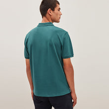 Load image into Gallery viewer, Blue Teal Ocean Regular Fit Short Sleeve Pique Polo Shirt
