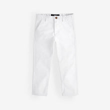 Load image into Gallery viewer, White Regular Fit Stretch Chino Trousers (3-12yrs)

