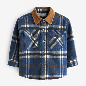 Blue Check Teddy Lined Shacket (3mths-6yrs)