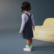 Load image into Gallery viewer, Indigo Blue Denim Pinafore Dress (3mths-6yrs)
