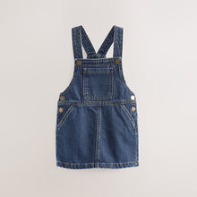 Load image into Gallery viewer, Indigo Blue Denim Pinafore Dress (3mths-6yrs)
