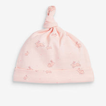 Load image into Gallery viewer, Pale Pink Floral Baby Tie Top Hat 3 Packs (0-18mths)
